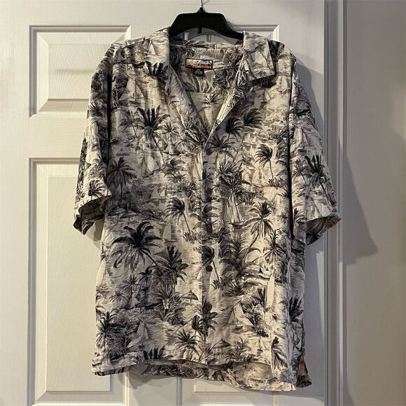 Havana Jack's Cafe Men's 2XL Black Graphic Print Hawaiian Shirt - Picture 1 of 6